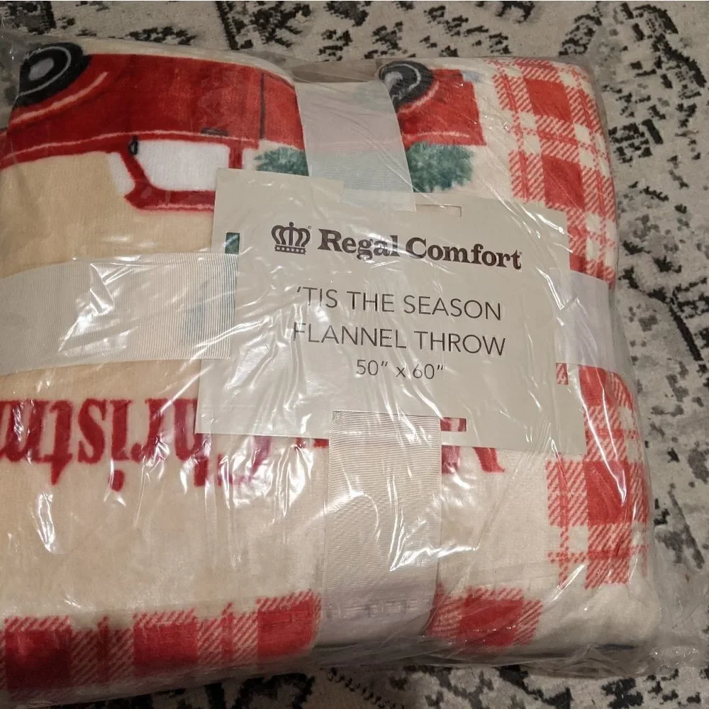 Vintage Red Truck Christmas Sherpa Throw NWT
